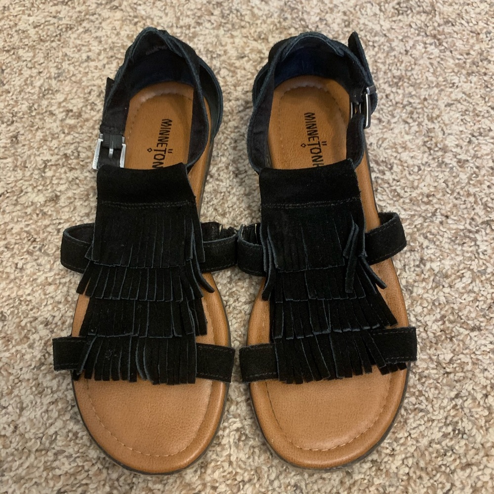 Black Minnetonka sandals